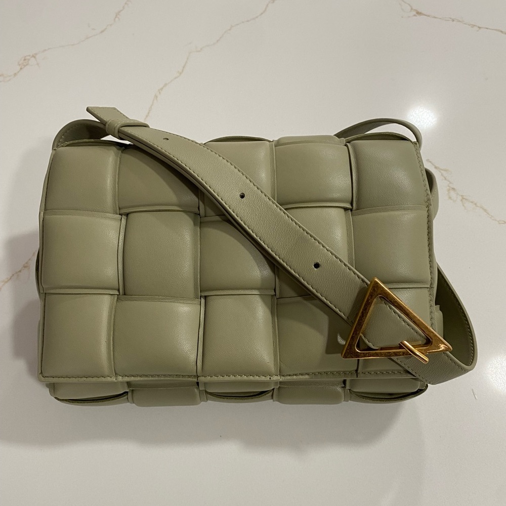 Bottega Veneta Padded Casette Bag in Travertine
